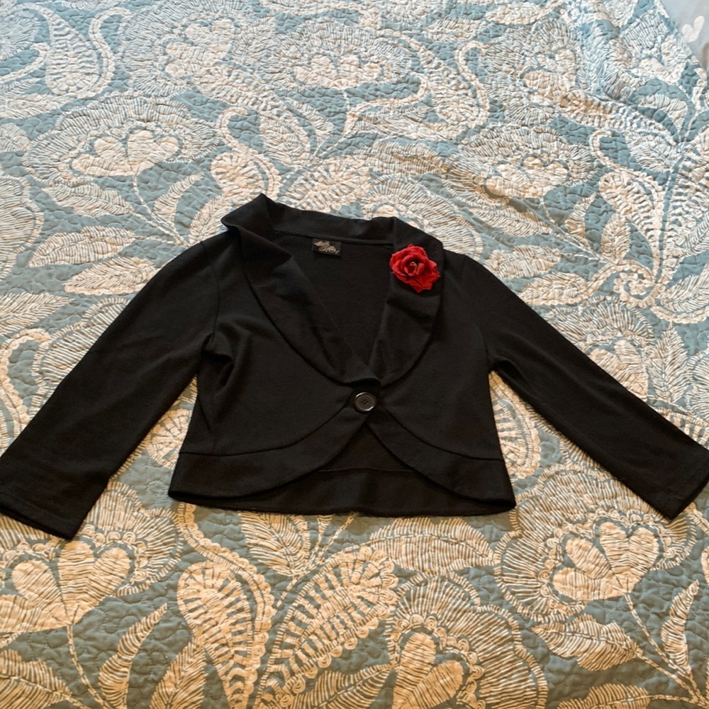 RockSteady Cropped Black Cardigan